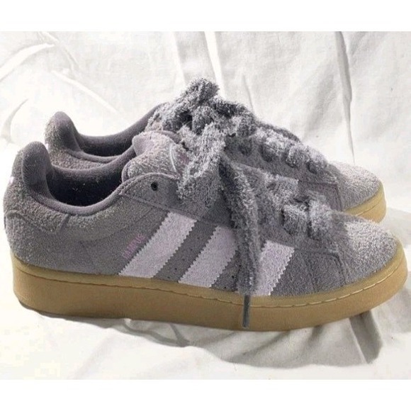 Size 8 - Adidas Campus 00s Trace Grey Preloved Purple Teddy bear laces Deadsto - Picture 2 of 5